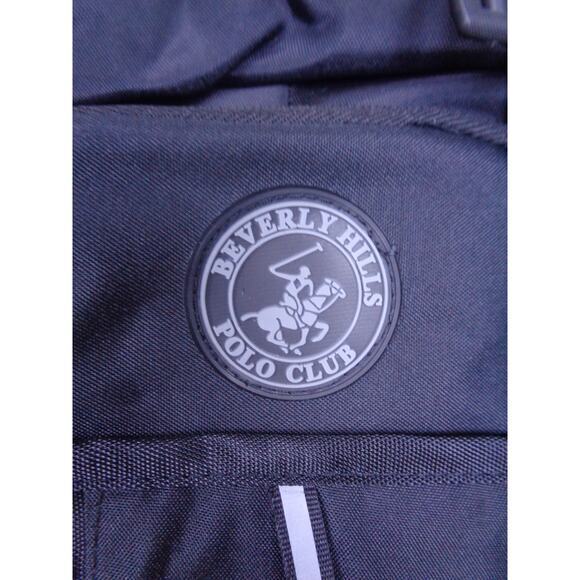 Beverly Hills Polo Club BHPC Backpack Black‎ With Gray Logo Cushioned Straps - Picture 3 of 11
